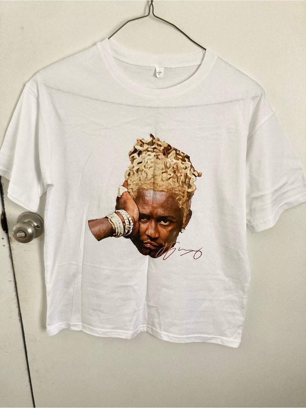 White young thug Graphic Tee with Blonde Dreads
